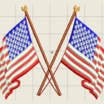 USA Flags Embroidery Design