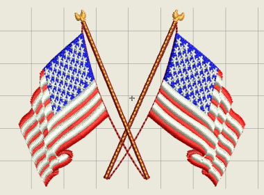 USA Flags Embroidery Design