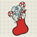 Holiday Mouse Embroidery Design