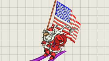 Patriotic Santa Embroidery Design